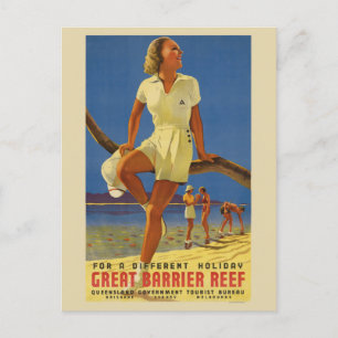 Underbar Barrier Reef Australien Vintage affisch 1 Vykort