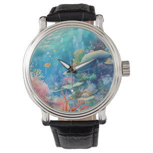 Underbar Barrier Reef Watercolor Armbandsur