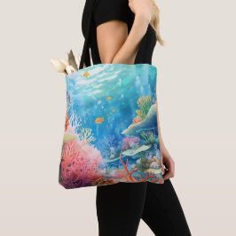 Underbar Barrier Reef Watercolor Tygkasse