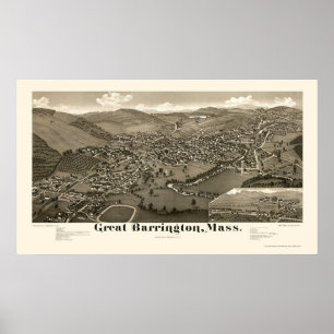 Underbar Barrington, MORSA Panoramic Karta - 1884 Poster