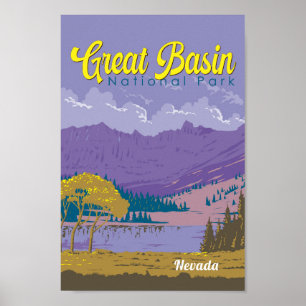 Underbar Basin National Park Illustration Travel A Poster