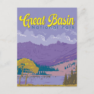 Underbar Basin National Park Illustration Travel A Vykort