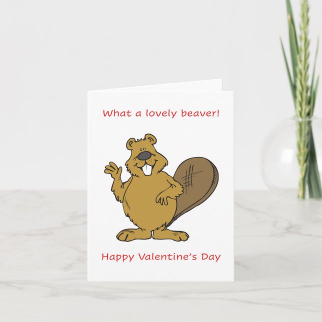 Underbar bäver, God Alla hjärtans dag Kort (Framsida)