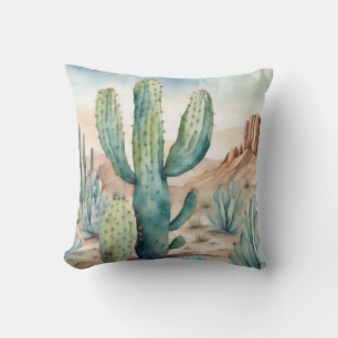Underbar Beauty Watercolor Cactus Decorative Kudde