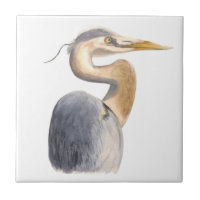 Underbar blå Heron Ceramic Tile