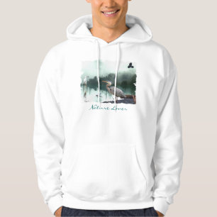 Underbar blå Heron, Egret, Kråka och Dragonfly Hoo Sweatshirt Med Luva