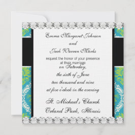 underbar blå kalkgrön och gräddknölskallig inbjudningar