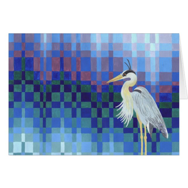 Underbar blåttHeron Hälsningskort (Framsidan Horizontal)