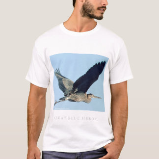 Underbar blåttHeron i flyg T-shirt