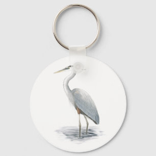 Underbar blåttHeron Keychain Nyckelring