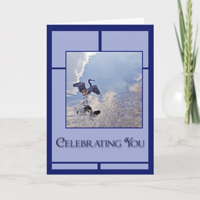 Underbar blåttHeron Kort (Framsida)