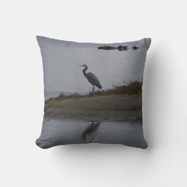 Underbar blåttHeron Kudde (Framsida)