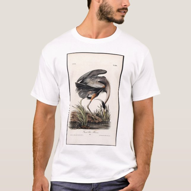 Underbar blåttHeron Tee Shirt (Framsida)