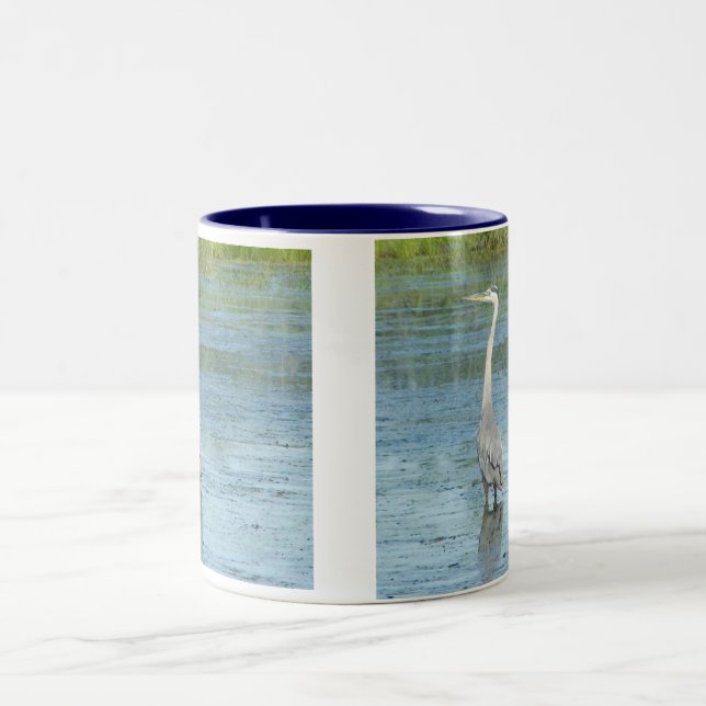 Underbar blåttHeronmugg Två-Tonad Mugg (Center)