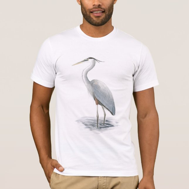 Underbar blåttHeronT-tröja Tee Shirt (Framsida)