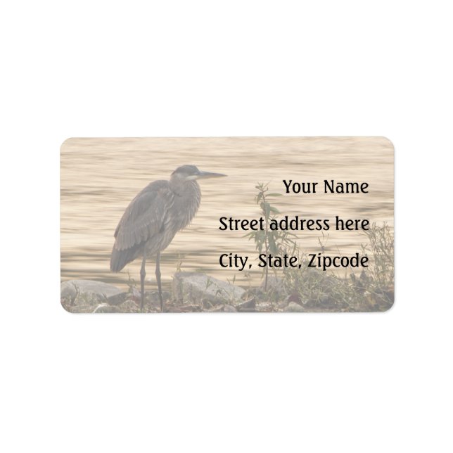 Underbar Blue Heron Adressetikett (Framsidan)
