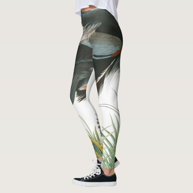 Underbar Blue Heron av John James Audubon Leggings (Vänster)