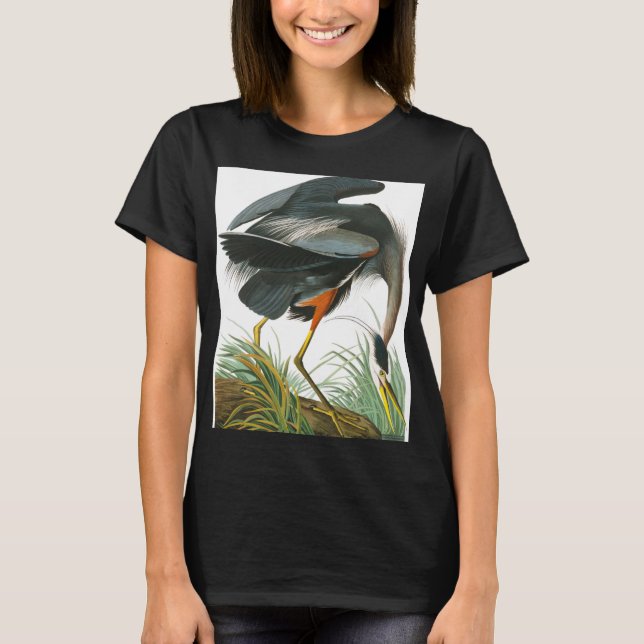 Underbar Blue Heron av John James Audubon T Shirt (Framsida)