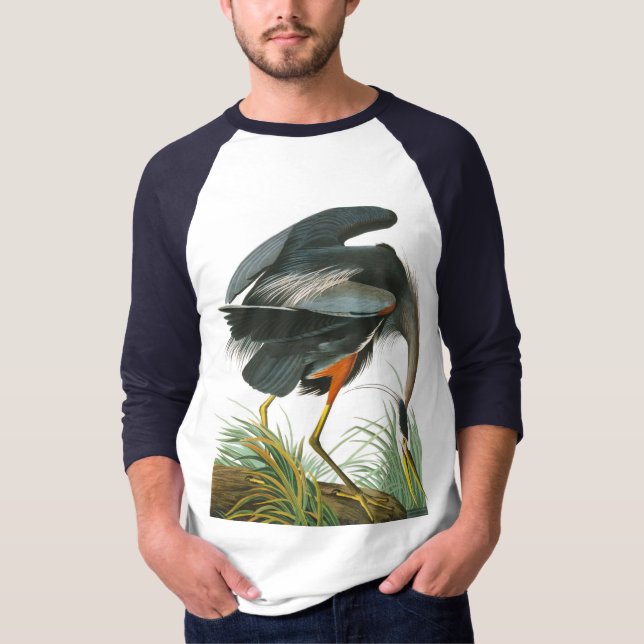 Underbar Blue Heron av John James Audubon T Shirt (Framsida)