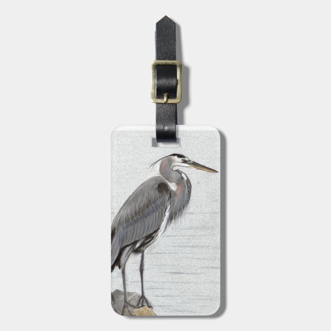 Underbar Blue Heron Bagagebricka (Vertikal Framsida)