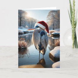 UNDERBAR BLUE HERON CHRISTMAS - WILDLIFE WINTER HELGKORT