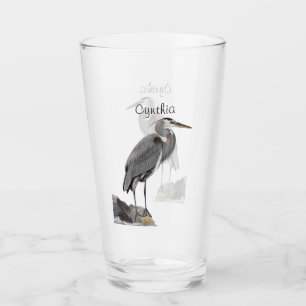 Underbar Blue Heron Glaskopp