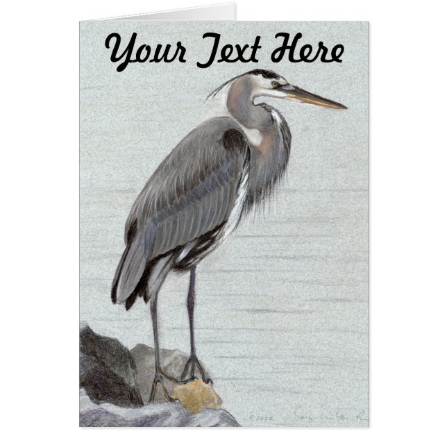 Underbar Blue Heron Hälsningskort (Framsidan)