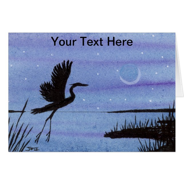 Underbar Blue Heron Hälsningskort (Framsidan Horizontal)