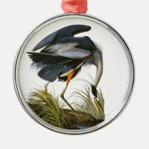Underbar Blue Heron, John James Audubon Julgransprydnad Metall