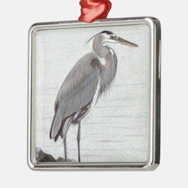 Underbar Blue Heron Julgransprydnad Metall (Vänster)