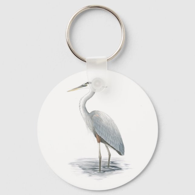 Underbar Blue Heron Keychain Nyckelring (Framsida)
