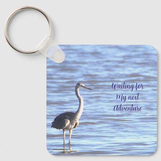 Underbar Blue Heron Keychain Nyckelring (Framsida)