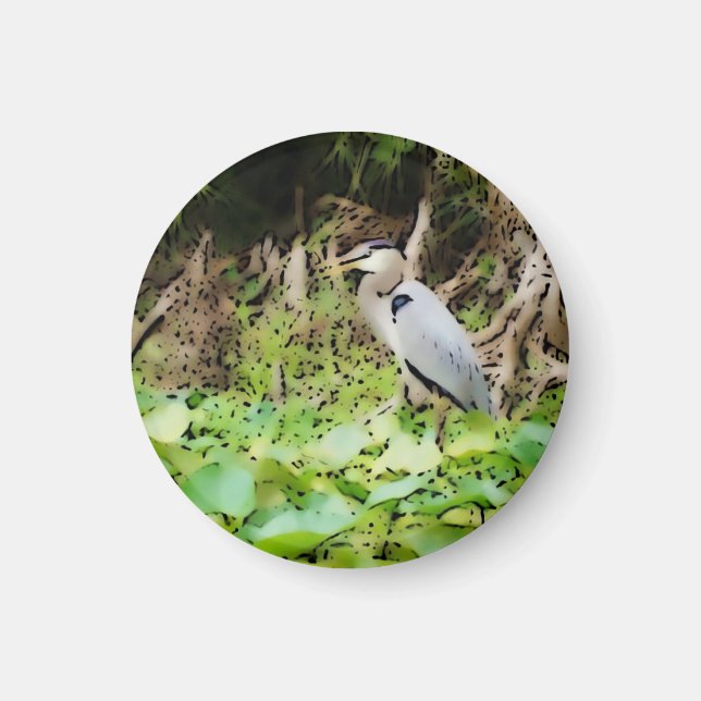 Underbar Blue Heron Magnet (Framsidan)