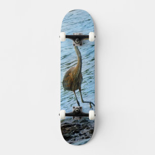 Underbar Blue Heron Mini Skateboard Bräda 18,5 Cm