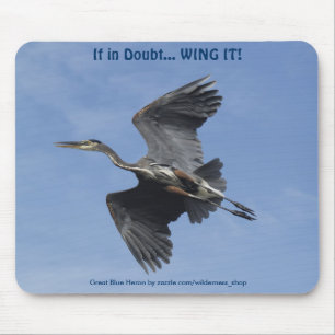 UNDERBAR BLUE HERON Mousepad Musmatta
