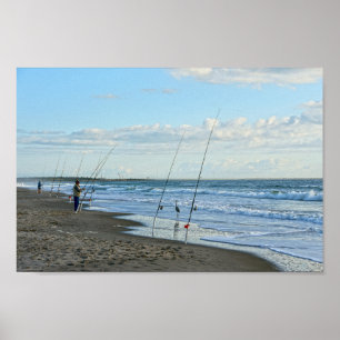 Underbar Blue Heron Patrols Cape Canaveral Beach Poster