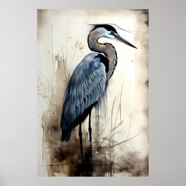 Underbar Blue Heron Poster (Framsidan)