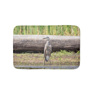 Underbar Blue Heron som står i Sjö Chamblank Badrumsmatta