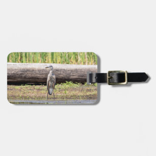 Underbar Blue Heron som står i Sjö Chamblank Bagagebricka