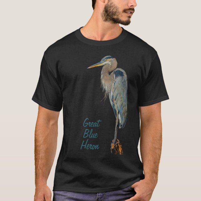 Underbar Blue Heron T Shirt (Framsida)
