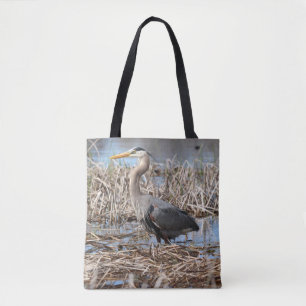 Underbar Blue Heron Tote Tygkasse