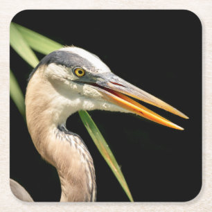 Underbar Blue Heron Underlägg Papper Kvadrat