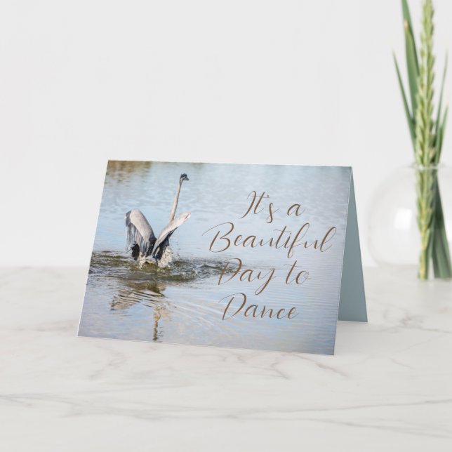 Underbar Blue Heron Vingar Spread på Vatten Kort (Framsida)