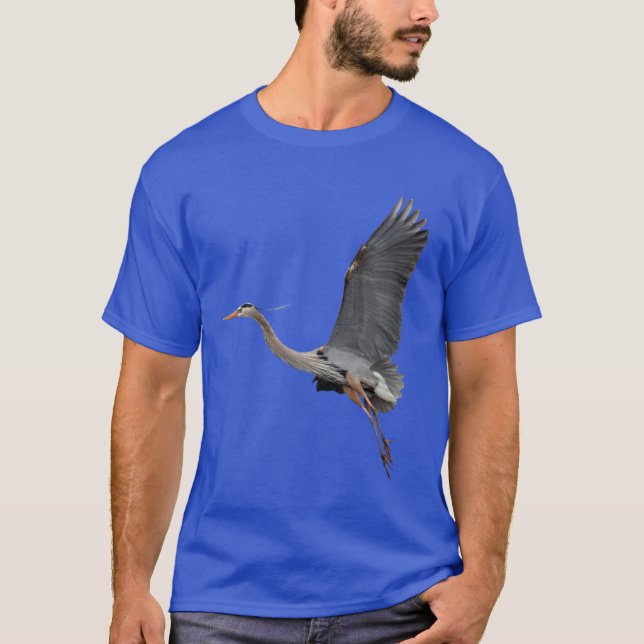 UNDERBAR BLUE HERON Wildlife T-Shirt (Framsida)