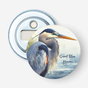 Underbar Blue Heron Wildlife Wetlands Bird Art Nat Flasköppnare