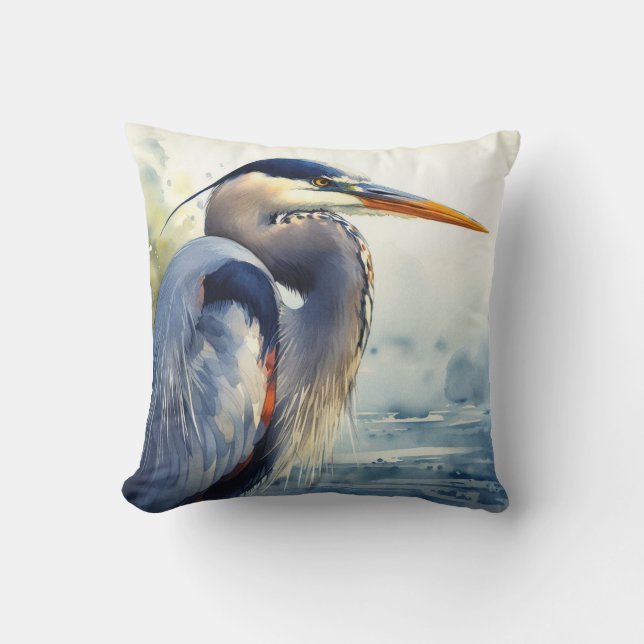 Underbar Blue Heron Wildlife Wetlands Bird Art Nat Kudde (Framsida)