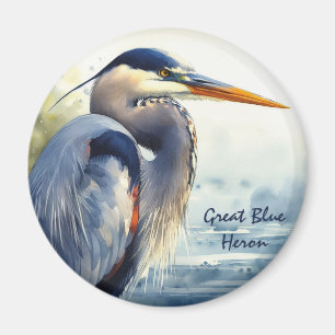 Underbar Blue Heron Wildlife Wetlands Bird Art Nat Magnet