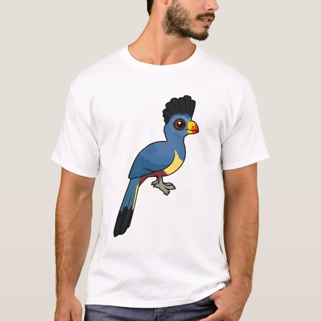 Underbar Blue Turaco T Shirt (Framsida)