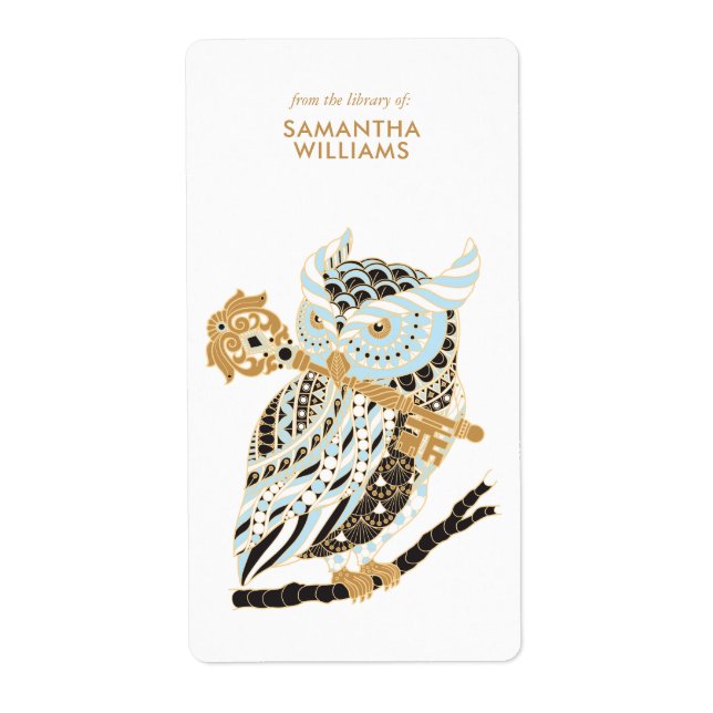 Underbar bokskylt för Uggla vid midnatt Fraktsedel (Framsidan)