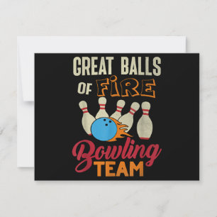 Underbar Bollar Fire Bowling Team Shirt Funny Vint